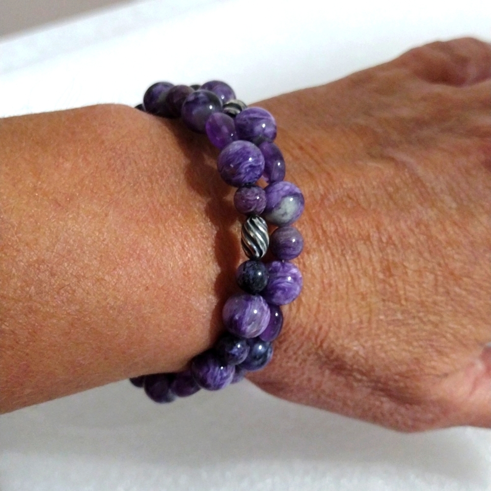 Caroline Pollock amethyst wrap beads bracelet.